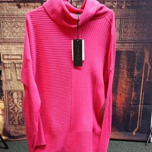 Carlisle Vibrant Pink Cowl Neck Sweater